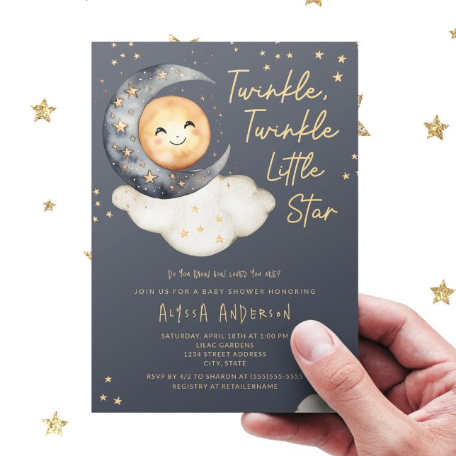 Twinkle Twinkle Little Star Baby Shower Inbjudningar (Skapare uppladdad)