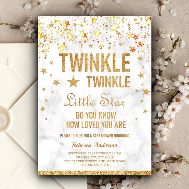 Twinkle Twinkle Little Star Baby Shower Inbjudningar (Skapare uppladdad)