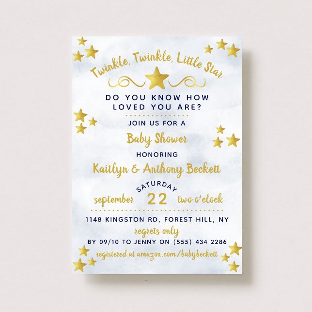 Twinkle Twinkle Little Star Baby Shower Inbjudningar (Skapare uppladdad)