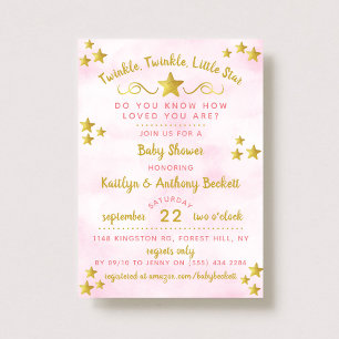 Twinkle Twinkle Little Star Baby Shower Inbjudningar