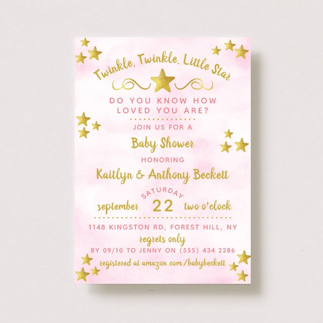 Twinkle Twinkle Little Star Baby Shower Inbjudningar (Skapare uppladdad)