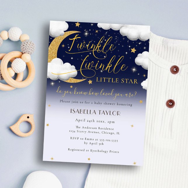 Twinkle Twinkle Little Star Baby Shower Inbjudningar (Skapare uppladdad)