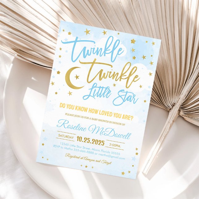 Twinkle Twinkle Little Star Baby Shower Inbjudningar (Skapare uppladdad)