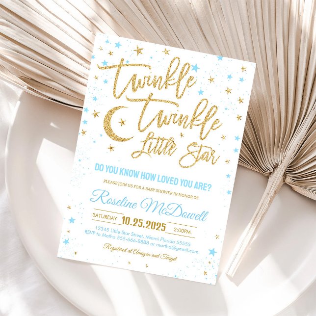 Twinkle Twinkle Little Star Baby Shower Inbjudningar (Skapare uppladdad)