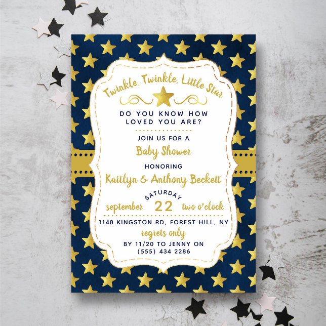 Twinkle, Twinkle Little Star Baby Shower Inbjudningar (Skapare uppladdad)