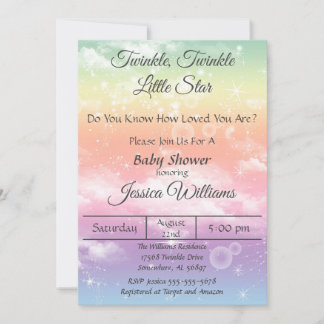Twinkle Twinkle Little Star Baby Shower Inbjudningar