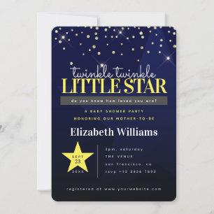 Twinkle Twinkle Little Star Baby Shower Inbjudningar