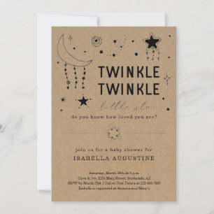 Twinkle Twinkle Little Star Baby Shower Inbjudningar
