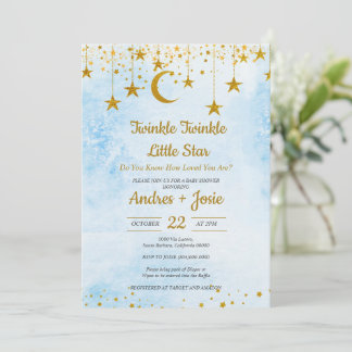 Twinkle Twinkle Little Star Baby Shower Invitation Inbjudningar
