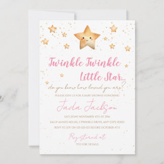 Twinkle Twinkle Little Star Baby Shower Invitation Inbjudningar