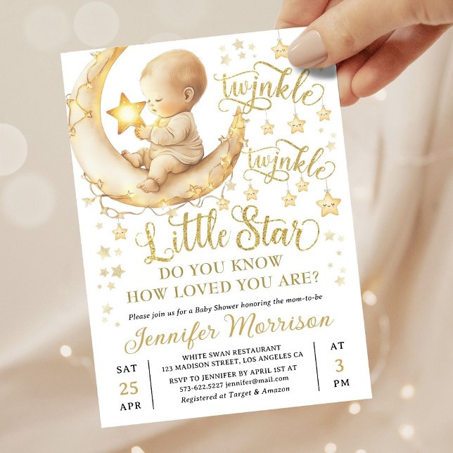 Twinkle Twinkle Little Star Baby Shower Invitation Inbjudningar (Skapare uppladdad)