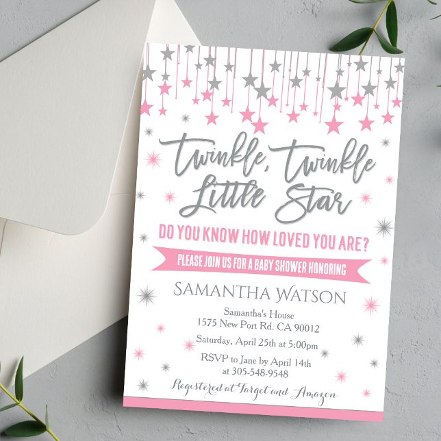 Twinkle Twinkle Little Star Baby Shower Invitation Inbjudningar (Skapare uppladdad)