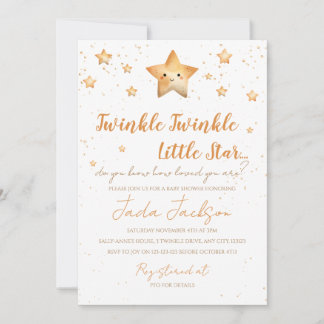 Twinkle Twinkle Little Star Baby Shower Invitation Inbjudningar