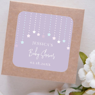Twinkle Twinkle Little Star Baby Shower på svenska Fyrkantigt Klistermärke
