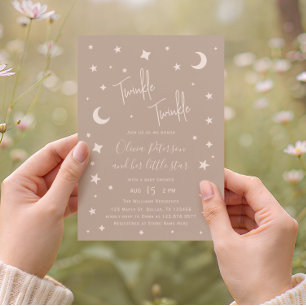 Twinkle Twinkle Little Star Baby Shower på svenska Inbjudningar