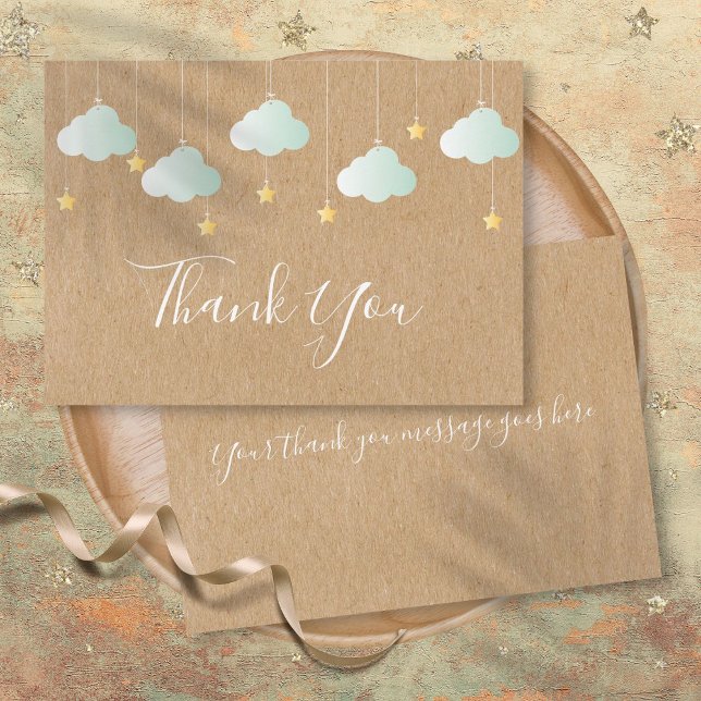 Twinkle Twinkle Little Star Baby Shower på svenska Tack Kort (Twinkle Twinkle Little Star Baby Shower Thank You Card)