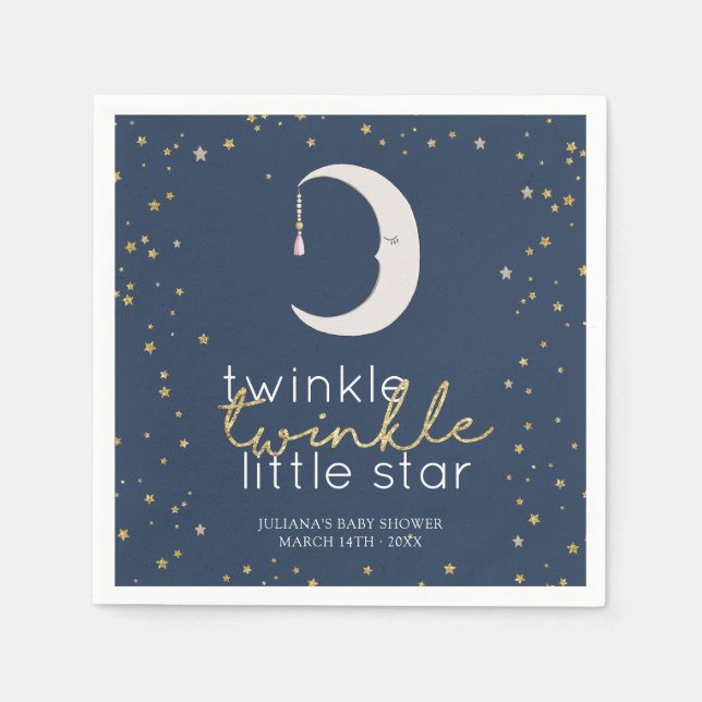 Twinkle Twinkle Little Star Baby Shower Pappersservett (Framsidan)