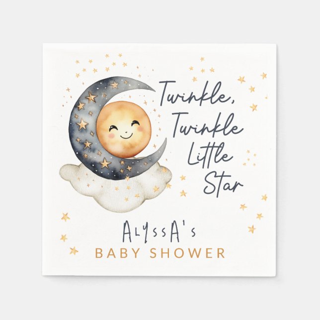 Twinkle Twinkle Little Star Baby Shower Pappersservett (Framsidan)