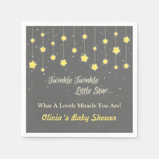 Twinkle Twinkle Little Star Baby Shower-presenter Pappersservett (Framsidan)