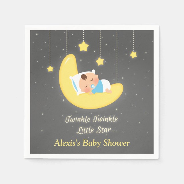 Twinkle Twinkle Little Star Baby Shower-presenter Pappersservett (Framsidan)