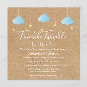 Twinkle Twinkle Little Star Baby Shower / Sprinkle Inbjudningar