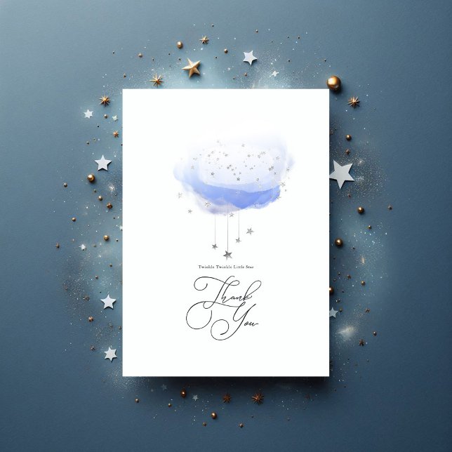 Twinkle Twinkle Little Star Baby Shower Tack Kort (Twinkle Twinkle Little Star Baby Shower Thank You Card)