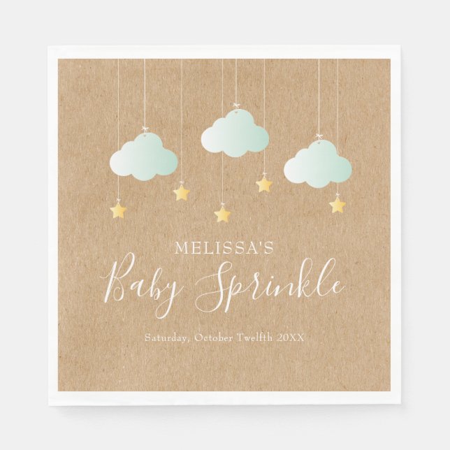 Twinkle Twinkle Little Star Baby Sprinkle Rustic Pappersservett (Framsidan)