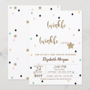 Twinkle Twinkle Little Star Barnkalas Inbjudningar