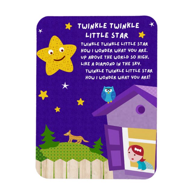 Twinkle Twinkle Little Star Barnkammarimsa Magnet (Vertikal)