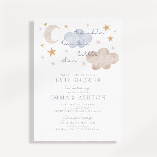 Twinkle Twinkle Little Star Bebis Shower Inbjudan