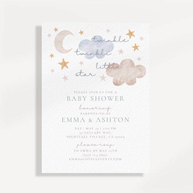 Twinkle Twinkle Little Star Bebis Shower Inbjudan (Skapare uppladdad)