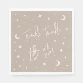Twinkle Twinkle Little Star Beige Baby Shower Pappersservett