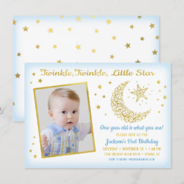 Twinkle, Twinkle, Little Star Birthday Boy Photo Inbjudningar