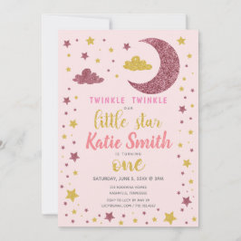 Twinkle Twinkle Little Star Birthday Inbjudningar