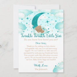 Twinkle Twinkle Little Star Björn Baby Shower Tack Kort