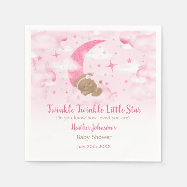 Twinkle Twinkle Little Star Björn Bebis Shower Pappersservett (Framsidan)
