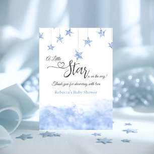 Twinkle Twinkle Little Star Blå Pojke Baby Shower Tack Kort