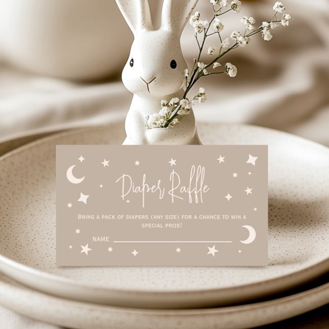 Twinkle Twinkle Little Star Blöja Raffle Biljett Tilläggskort (Skapare uppladdad)