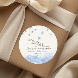 Twinkle Twinkle Little Star Blue Boy Baby Shower Runt Klistermärke