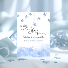 Twinkle Twinkle Little Star Blue Boy Baby Shower Tack Kort