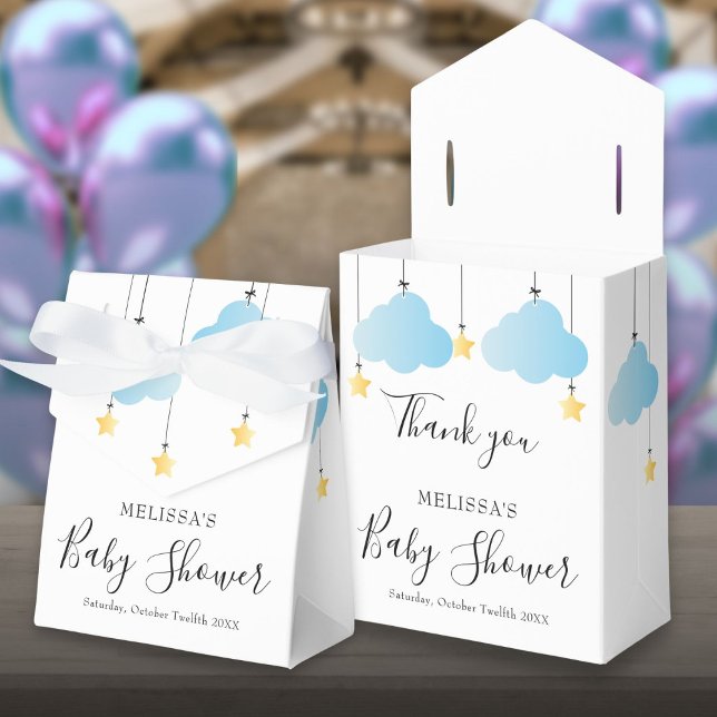 Twinkle Twinkle Little Star Blue Boy Shower Presentaskar (Twinkle Twinkle Little Star Blue Boy Baby Shower Favor Box)