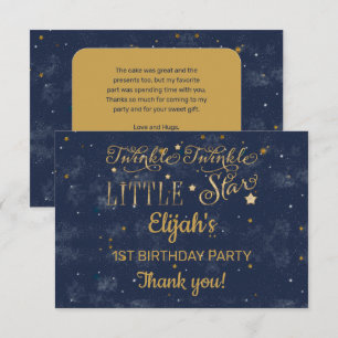 Twinkle Twinkle Little Star Boy 1st Birthday Party Tack Kort