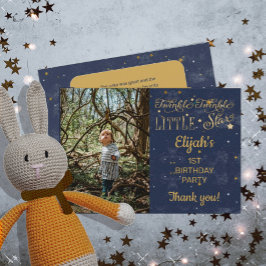 Twinkle Twinkle Little Star Boy 1st Birthday Party Tack Kort