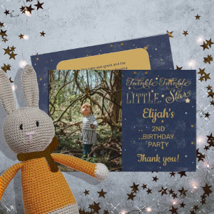 Twinkle Twinkle Little Star Boy 2 Birthday Party Tack Kort