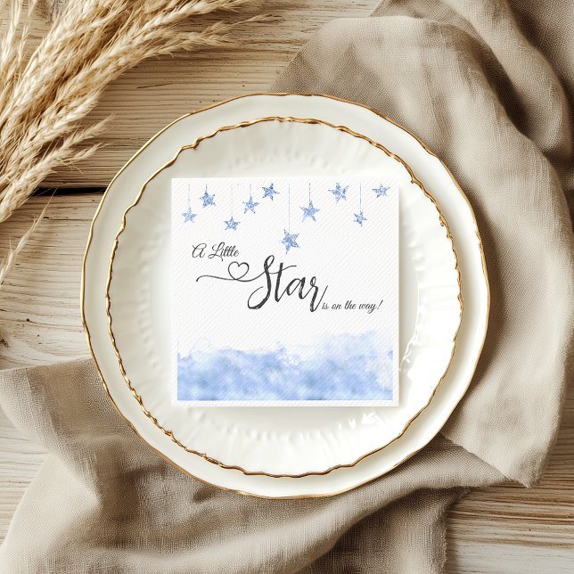 Twinkle Twinkle Little Star Boy Blue Baby Shower Pappersservett (Skapare uppladdad)