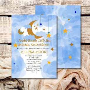 Twinkle Twinkle Little Star Boy Shower Inbjudningar