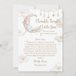 Twinkle Twinkle Little Star Bunny Baby Shower Tack Kort