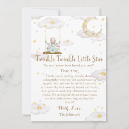 Twinkle Twinkle Little Star Bunny Baby Shower Tack Kort