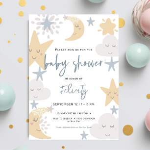 Twinkle Twinkle Little Star Celestial Baby Shower Inbjudningar