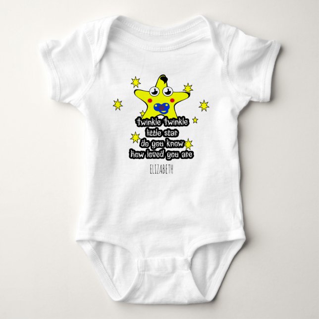 Twinkle Twinkle Little Star Cute Star T Shirt (Framsida)